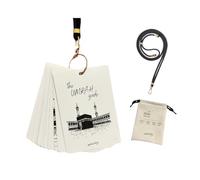 Umrah Guide - Umrah Dua Cards | Step-by-Step Portable Umrah Guide with Pouch & Adjustable Lanyard - Waterproof & Durable