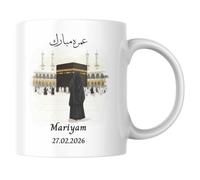 Umrah Mubarak Personalised Mug, Islamic Calligraphy Mug, Muslim Decor, Islamic Gift for Muslim, Personalised Hajj Umrah Gift, Religious Mug (Only Women)