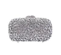 UMREN Luxury Crystal Clutch Rhinestones Evening Bag for Women Bling Purse Sparkly Diamond Handbag for Wedding Party Prom, Silver 2
