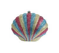UMREN Sparkly Women Cute Mini Shell Rhinestone Evening Bag Colorful Crystal Handbag Bling Shell Diamond Clutch for Party, Multicolor 2