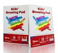 Umriox 2 Packs Drawing Pads for Kids,50 Sheets 110gsm Acid Free Drawing Pages A4 Drawing Paper,Total 100 Sheets Glue-Bound Art Sketchbook Painting Writing Sketching Pad for Kids
