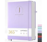 Umriox A4 Lined Notebook College Ruled Journal - Large Composition Notebooks 365 Pages 100gsm Thick Paper with Free Sticky Notes,Leather Hardcover Journal Notebook for Women Men Writing Work-Purple