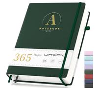 Umriox B5 Notebook Lined, Hardback Leather Journal Notebook with 365 Pages 100gsm No Bleed Paper, Thick College Ruled Notepad for Office School Women Men 17.8 x 25.5cm-Green