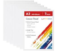 Umriox Canvas for Painting 30x40cm（A3, 7 Packs Large Canvaes Board,3mm Thickness Blank Flat Canva100% Cotton Acid-Free for Acrylic & Oil & Watercolor Paint, for Professional Artist, Hobby