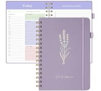 Umriox Daily Planner Undated, To Do List A5 Notebook, Planning Pad Checklist Organizerfor Students, Work, Fitness,14.5x21cm - Purple