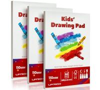 Umriox Drawing Pad for Kids A4 Sketch Book, 3-Pack Sketch Pad 50 Sheets Each, 110gsm Acid-Free Drawing Paper, Glue-Bound Art Sketchbook for Kids' Classroom, Travel & School Art Supplies