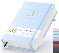 Umriox Lined Notebook,365 Pages A5 Thick Journal 100gsm No Bleed Paper, Hardcover Leather Journal for Women Men Work School Writing,14.5 x 21.4cm-Light Blue