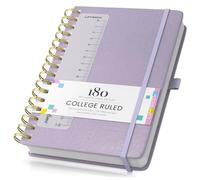 Umriox Wirebound Spiral Notebooks 180Pages /90 Sheets for Writing,100gsm No Bleed Paper, PU Hardcover, for Women Men Work Office School,14.5 x 21cm - Purple