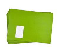 umschlag-Discount - 50 Window Envelopes, Green, Spring Green, Intense Green, Apple Green, C4 = 324 x 229 mm, Peel and Seal