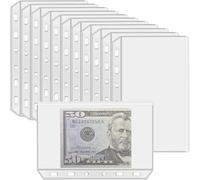 UMSICHT 12 x A7 Binder Pockets Without Zippers, Budget Envelopes with Zipper for Money System, A7 Binder Pocket for 6 Ring Binder, Money Binder, Organiser, Transparent PVC Envelopes, 12 Pieces