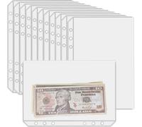 UMSICHT 12PCS A5 Binder Pockets with No Zippers, Zipless Budget Envelopes for the Cash System, A5 Binder Pouch for 6 Ring Binder, Money Folder Organizer, Clear PVC Savings Challenges Envelopes, 12PCS.