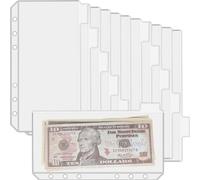 UMSICHT 12PCS A6 Binder Pockets with No Zippers, Zipless Budget Envelopes with Index Bits Design, A6 Binder Pouch for 6 Ring Binder, Money Folder Organizer,Clear PVC Savings Challenges Envelopes,12PCS