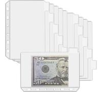UMSICHT 12PCS A7 Binder Pockets with No Zippers, Zipless Budget Envelopes with Index Bits Design, A7 Binder Pouch for 6 Ring Binder, Money Folder Organizer,Clear PVC Savings Challenges Envelopes,12PCS