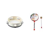 Umsoxhy 2 Pcs 6 Inch Musical Tambourine Tamborine Drum Round Percussion Gift