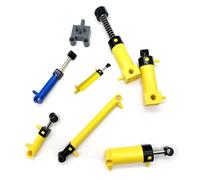 Umsoxhy 8pcs Building Blocks Pneumatic Parts Air Pump Cylinder Pneumatic Piston Push Rod Switch Hose Fittings Set