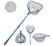 UMT 5-Foot Telescopic Fishing Net Landing Gear - Heavy-Duty, Durable 10 inch Silicone Mesh, Collapsible Handle Blue