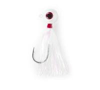 UMT Bucktail Jig with White Mylar - Ultra Sharp 6/0 Mustad Hook, 3D Eye - Redfish, Black Sea Bass & Bluefish Fishing Lure - 2oz, 3oz, 4oz