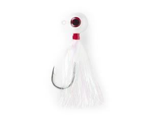 UMT Bucktail Jig with White Mylar - Ultra Sharp 6/0 Mustad Hook, 3D Eye - Redfish, Black Sea Bass & Bluefish Fishing Lure - 2oz, 3oz, 4oz
