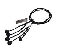 UMT Buddhist Prayer Beads 37cm Nichiren juzu Black Acrylic Beads and Black Woven Balls Buddha Rosary Nenju Pouch Free of Charge