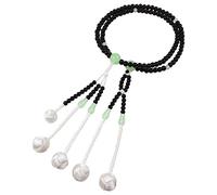 UMT Buddhist Prayer Beads Nichiren shoshu juzu Senior Plastic Agate PC Green Jade and White Woven Balls with a Brown nenju Bag