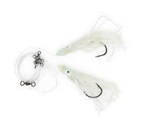 UMT Glow Tile Fish Hi-Lo Fishing Rig 10/0 Snelled Octopus Mustad Hook, Glow in The Dark Skirts Deepsea Fishing Rigs, Heavy Duty 3-Way Swivel