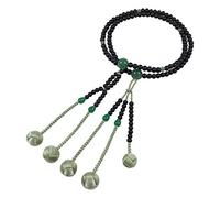 UMT Nichiren juzu Natural Ebony and Green Jade soka gakkai Prayer Beads onenju Light Green Woven Balls