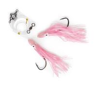 UMT Pink Glow Tile Fish Hi-Lo Fishing Rig 10/0 Snelled Octopus Mustad Hook, Glow in The Dark Skirts Deepsea Fishing Rigs, Heavy Duty 3-Way Swivel 1 Pack