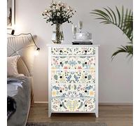 Umtiti 17.3in x 236in Floral Pattern Beige Series Peel and Stick Wallpaper，Vinyl Self-Adhesive Waterproof Wallpaper for Home and Office Decoration (A5171-6