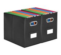 Umtiti 2PCS A4-Size File Organizer Box（Folders not included.File Folder Storage, Durable Hanging Lidless File Box for Office/Decor/Home,Black-2PCS.XS