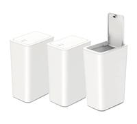 Umtiti 3 PCS 10 L / 2.6 Gal Garbage Can with Pop-up Lid.Small Trash Can with Lid, Waste Basket for Kitchen, Bedroom, Office，Bathroom. WH-3pcs