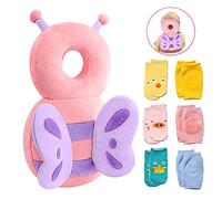 Umtiti Baby Safety Cushion for Walking & Crawling, Toddlers Adjustable Backpack with Knee Pads & Anti-Slip Socks，Butterfly+6