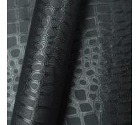 Umtiti Black Crocodile Peel and Stick Wallpaper - Embossed Self-Adhesive Vinyl, Waterproof, Easy Peel Off, 17.3in x 393in for Home and Office Decoration, Crocodile-BK-10m