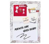 Umtiti Bulletin Board Whiteboard White Felt Board Combo for Office School Kitchen Bedroom, White Wood Frame,10.2"*14.2",WH-Whiteboard+WH-2636