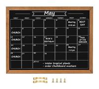 Umtiti Calendar Chalkboard, 13" * 17", Magnetic Surface Rustic Brown Solid Pine Wood Frame Chalk Board for Planning/School Timetable/Memo, Hanging Board for Office, School and Home(YLHB-QZ-3343)