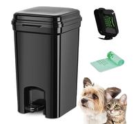 Umtiti Dog Poop Trash Can & Portable Cat Litter Disposal, All-Black ABS Material, 8-Liter Trash Can with 20PCS Waste bags.ABS-BK,UK