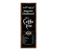 Umtiti Magnetic Surface Chalkboard,30cm x 90cm,Walnut Brown Wood Frame，Wall Black Board to Use at Home, Office, and Restaurant Sign，HB-3090SZ