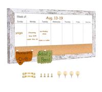 Umtiti Magnetic Weekly Dry Erase White Board and Cork Board, White Wood Frame，Magnetic Surface Whiteboard for Home Office and Wall Decor(ZHZL-2040WH)