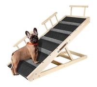 Umtiti Multi-functional Wooden Folding Portable Pet Ramp, Suitable for Cats and Dogs, 110cm Long Ramp with Adjustable Height from 12" to 23.4".Dog Ramps-110ZT,UK