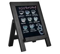 Umtiti Tabletop Chalkboard Sign, Solid Pine Wood Framed Standing Chalkboard,33×43 cm Kitchen Countertop Memo Board Décor for Home, Café, Bar, Wedding,Black(ZJHB-BK-3343)