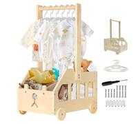Umtiti Wooden Baby Gift Basket with Wheels and Handle, Pushable Baby Shower Crate Wardrobe, Personalized Storage Basket for Pregnant New Parents.Gift Basket-Bunny Car-UK