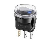 UMTMedia® 1 Piece Blue 12V Round Rocker Switch With Waterproof Cover - Car Van Dash Boat ON/OFF