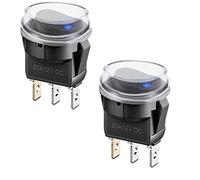 UMTMedia® 2 Pieces Blue 12V Round Rocker Switch With Waterproof Cover - Car Van Dash Boat ON/OFF