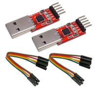 UMTMedia 2pcs USB to TTL CP2102 UART Module 5Pin Serial Converter 3.3V 5V With Dupont Jumper Cables Compatible With Arduino and Rasperry Pi