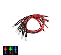 UMTMedia® 5 Pieces 3mm Flashing RGB 12V Pre-Wired LEDs Lamp Wired LED 9V 12 Volts