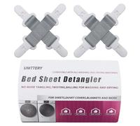 Umttery Bed Sheet Detangler, Keep Bed Sheets/Duvet Covers/Blankets from Tangling, Twisting & Balling in Washer and Dryer, 4 pcs(Grey)