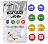 Umttery Bed Sheet Labels for Bedding,Identity The Sheets Direction and Size in Seconds, an Elegant and Easy Solution to Label Sheets, 16 Pack[Mix]