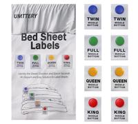 Umttery Bed Sheet Labels for Bedding,Identity The Sheets Direction and Size in Seconds, an Elegant and Easy Solution to Label Sheets, 8 Pack[Mix]