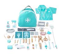 umu® Deluxe Children's Wooden Doctor's Case Play Set with Stethoscope, Blood Pressure Monitor, Dentist Tool Box and Much More, Doctor Toy for Role Play, 4, 5 Years Old Girls and Boys