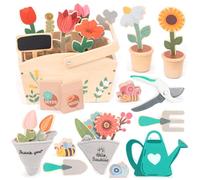 umu® Wooden Gardening Set for Kids - 30-Piece Pretend Play Garden Toy with Watering Can, Shovel, Rake & Tools - Montessori Learning Toy for Boys and Girls Ages 2-6