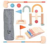 umu® Wooden Mini Golf Set for Kids - 6 Obstacles, Indoor & Outdoor Golf Toy with Balls and Clubs - Creative Learning Playset for Boys and Girls Ages 3-6